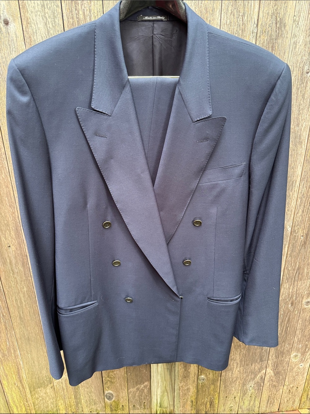 Canali Double-Breasted Navy Blue Suit in pristine condition
